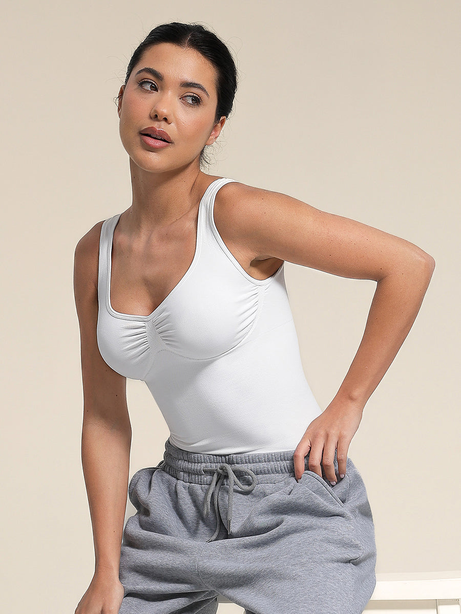 SculptiqStyles™ Seamless Shaping Tank Top with Bust Support & Tummy Control