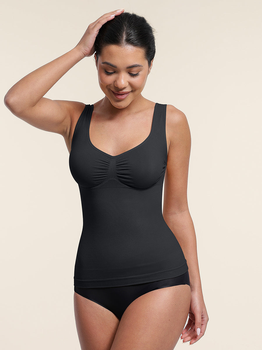 SculptiqStyles™ Seamless Shaping Tank Top with Bust Support & Tummy Control