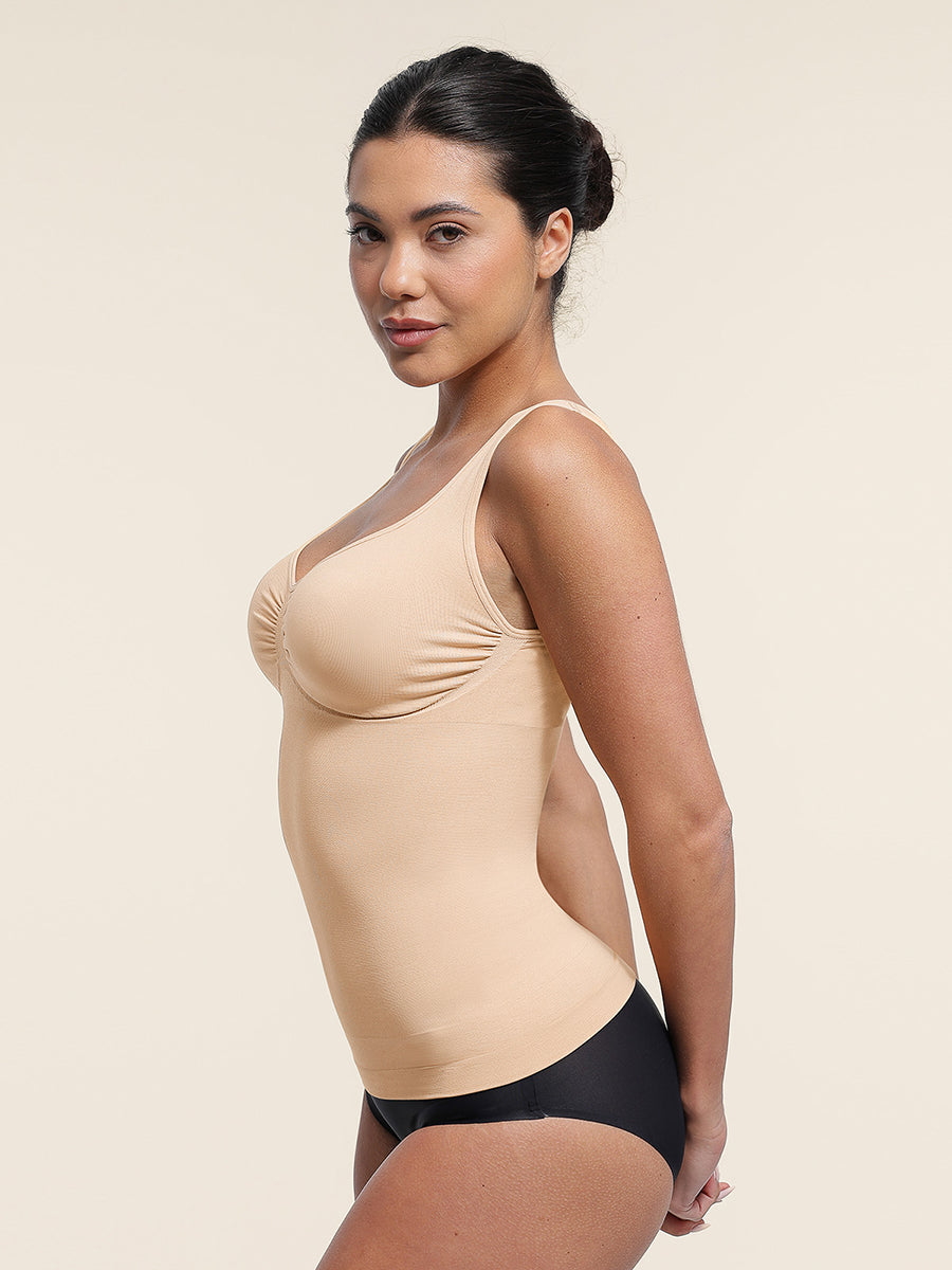 SculptiqStyles™ Seamless Shaping Tank Top with Bust Support & Tummy Control