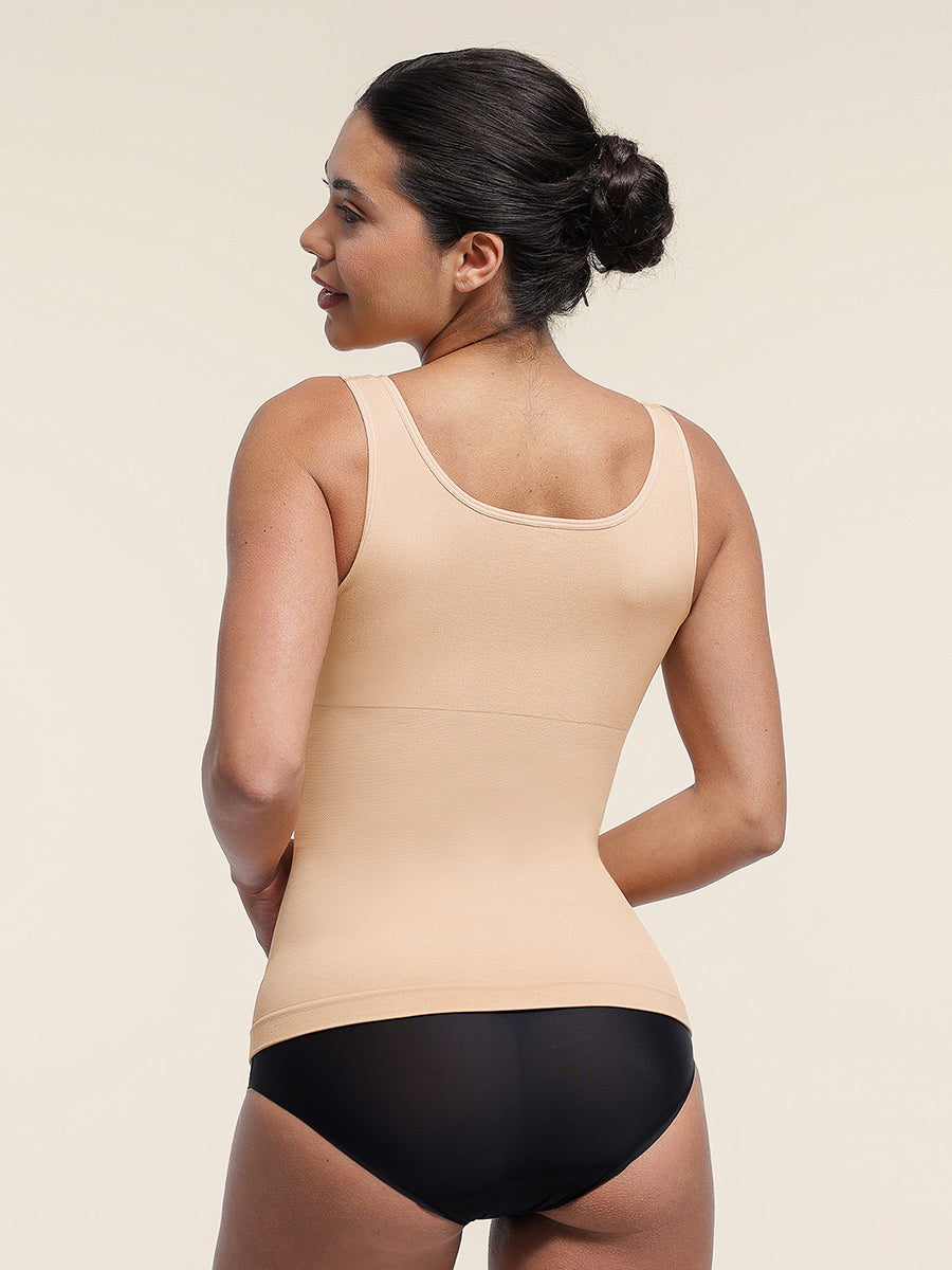 SculptiqStyles™ Seamless Shaping Tank Top with Bust Support & Tummy Control