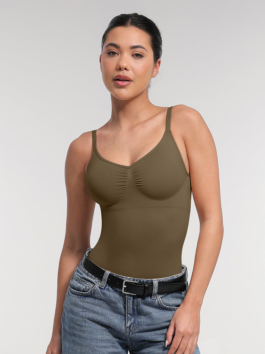 SculptiqStyles™ Seamless Tummy Control Thong Bodysuit with Removable Pads