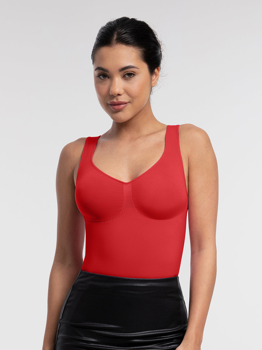 SculptiqStyles™ Seamless Thong Bodysuit with Bust Support & Tummy Control