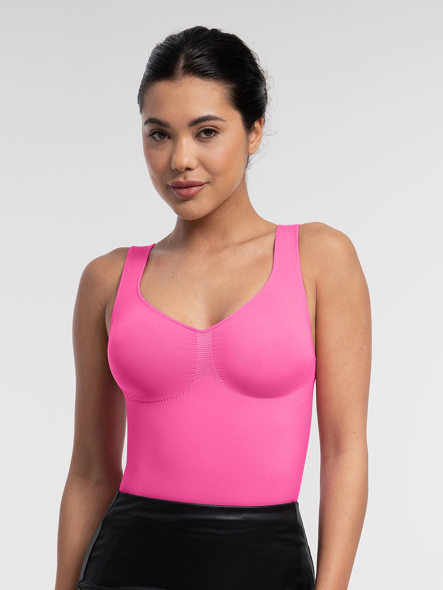 SculptiqStyles™ Seamless Thong Bodysuit with Bust Support & Tummy Control