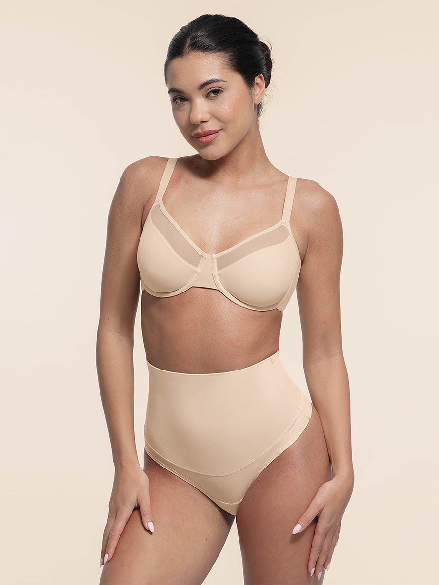 SculptiqStyles™ Sheer Mesh Full-Coverage Underwire Bra with Adjustable Straps