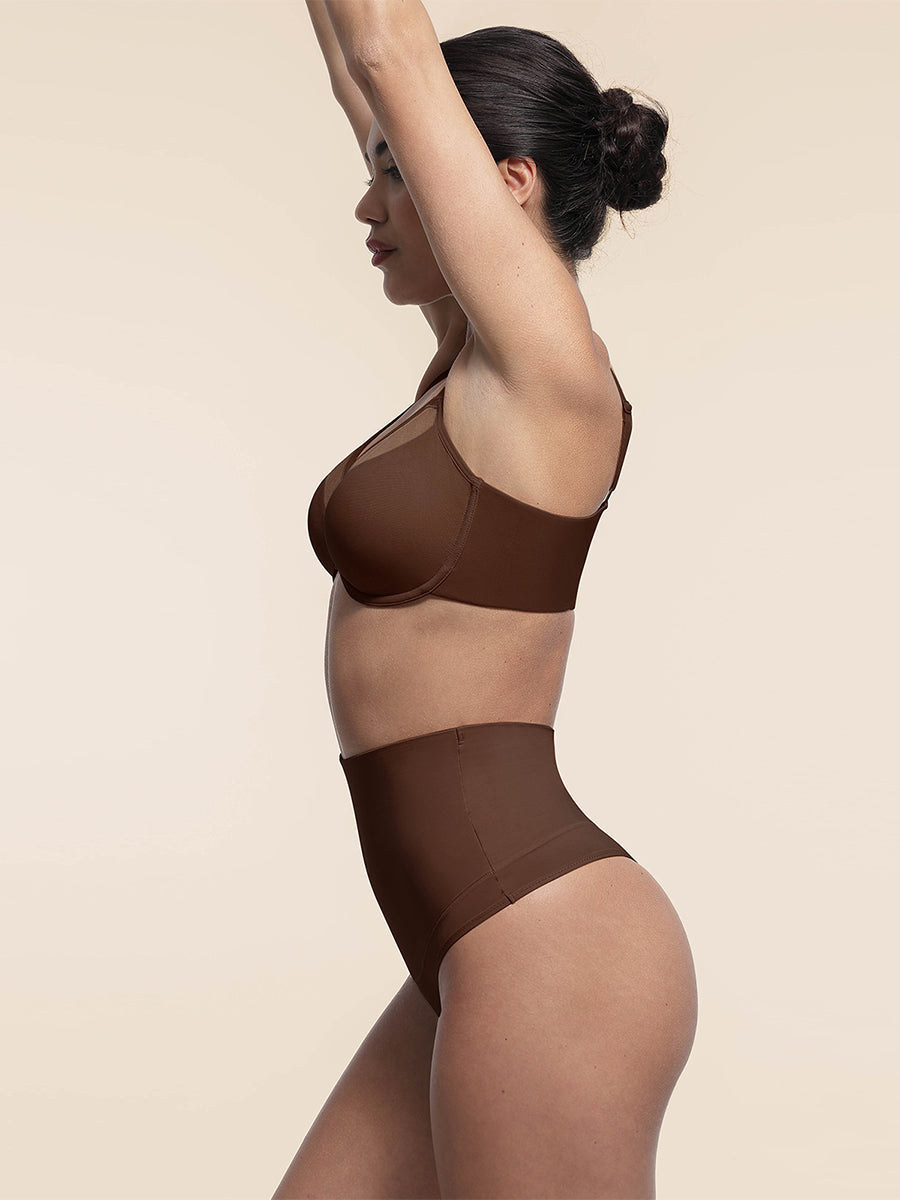 SculptiqStyles™ Sheer Mesh Full-Coverage Underwire Bra with Adjustable Straps