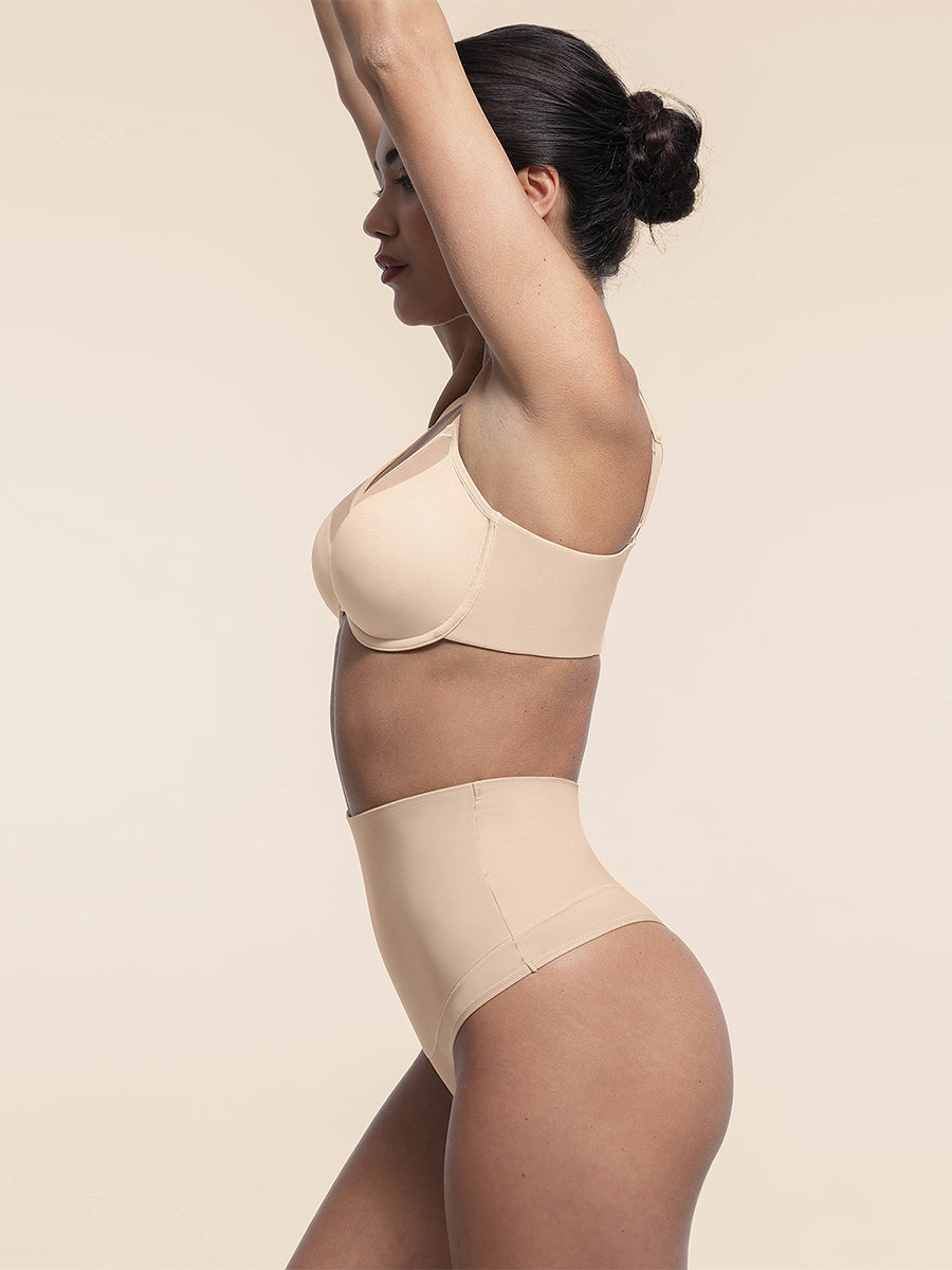 SculptiqStyles™ Sheer Mesh Full-Coverage Underwire Bra with Adjustable Straps