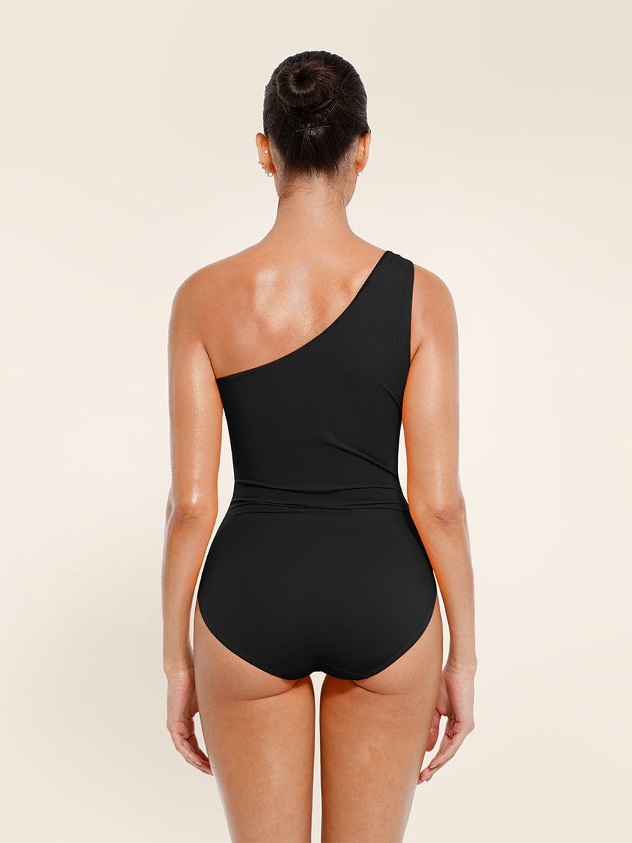 SculptiqStyles™ Ruched Tummy Control Swimsuit with Chest Support