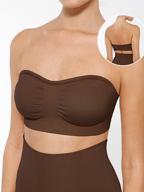 SculptiqStyles™ Seamless Strapless Wireless Bra with Removable Pads