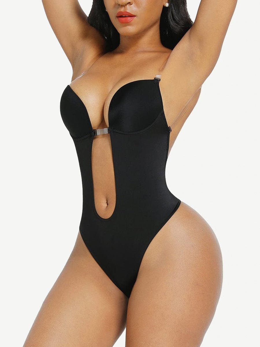 Wholesale High Waist 30D Fabric Tummy Control Bodysuit with Nubuck Shoulder Straps