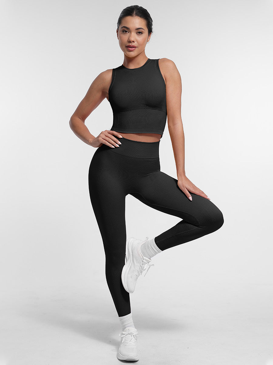 SculptiqStyles™ Seamless Supportive Sports Top with Built-In Bra