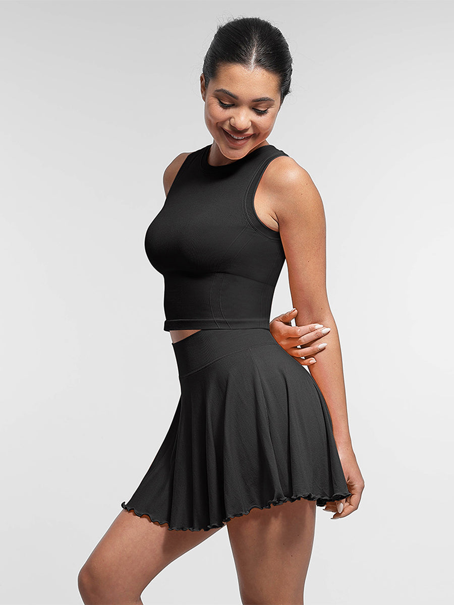 SculptiqStyles™ Seamless Supportive Sports Top with Built-In Bra