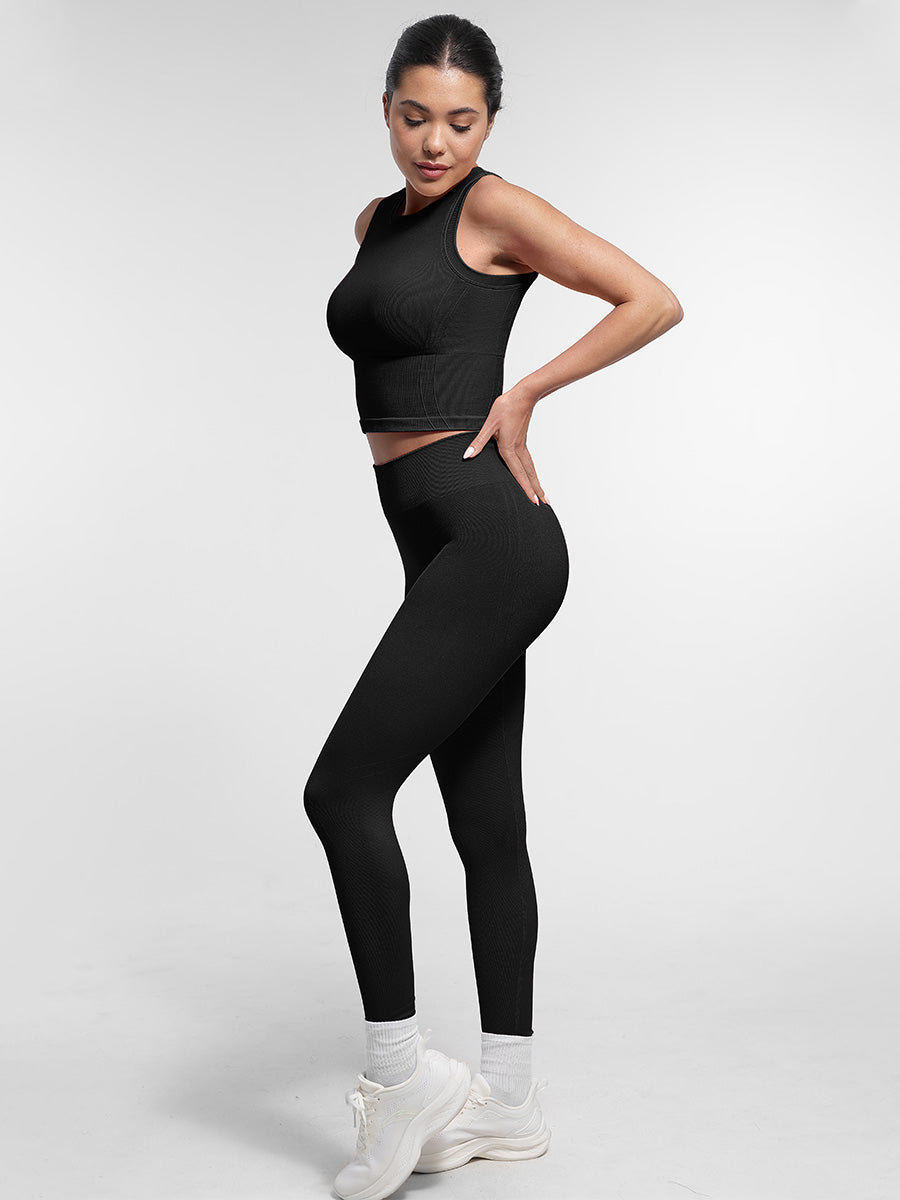 SculptiqStyles™ Seamless Supportive Sports Top with Built-In Bra