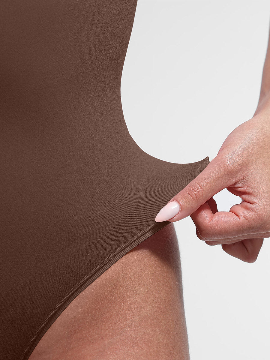 SculptiqStyles™ Seamless Thong Bodysuit with Bust Support & Tummy Control