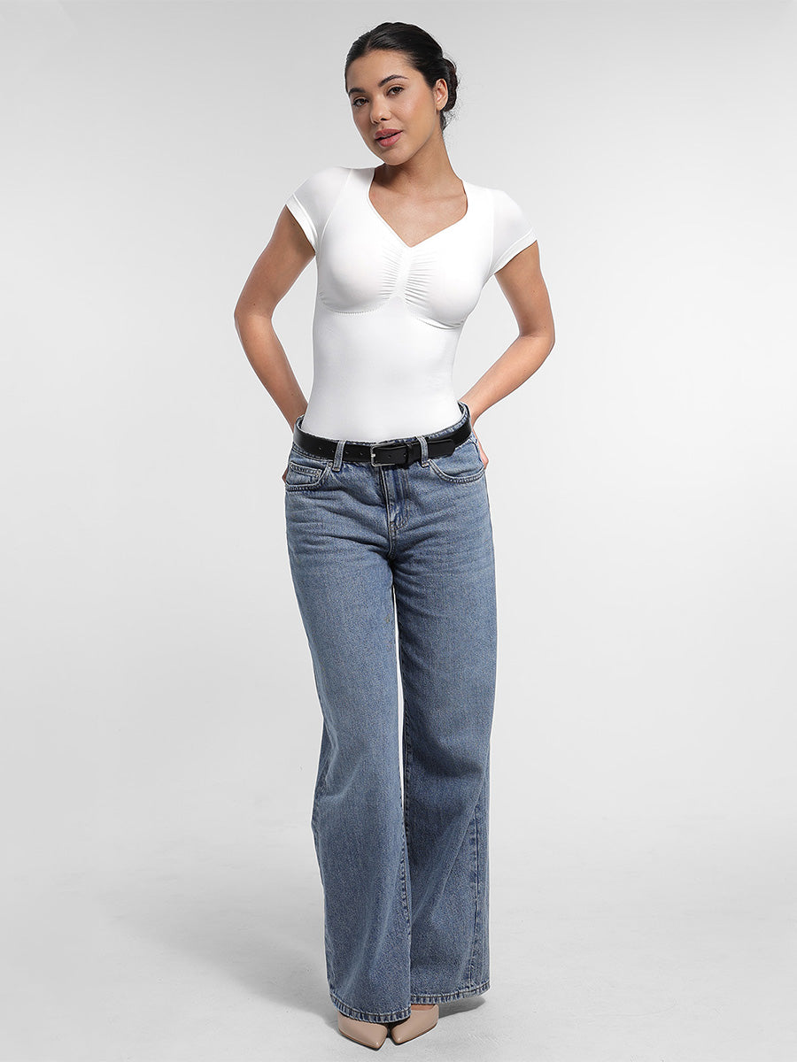 SculptiqStyles™ Seamless Thong Bodysuit with Bust Support & Tummy Control