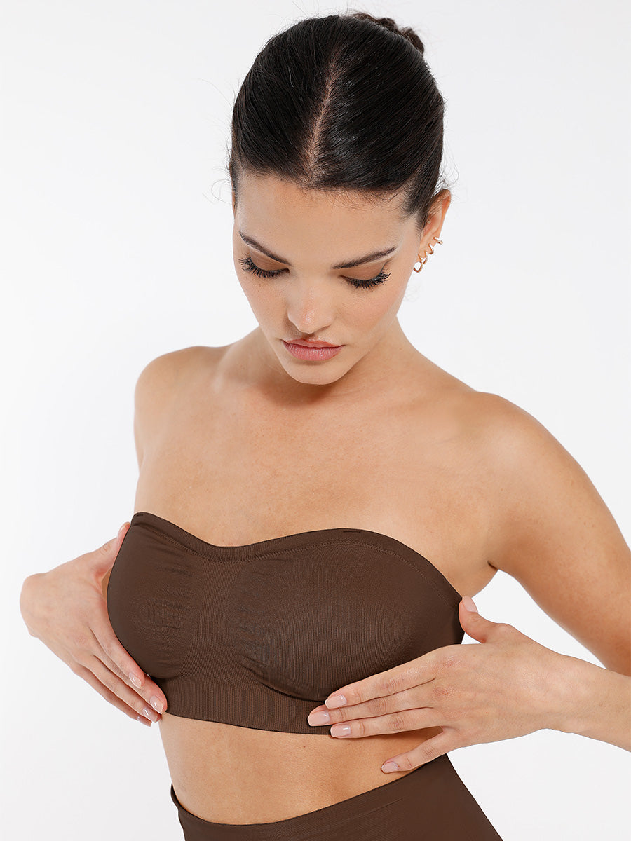 SculptiqStyles™ Seamless Strapless Wireless Bra with Removable Pads