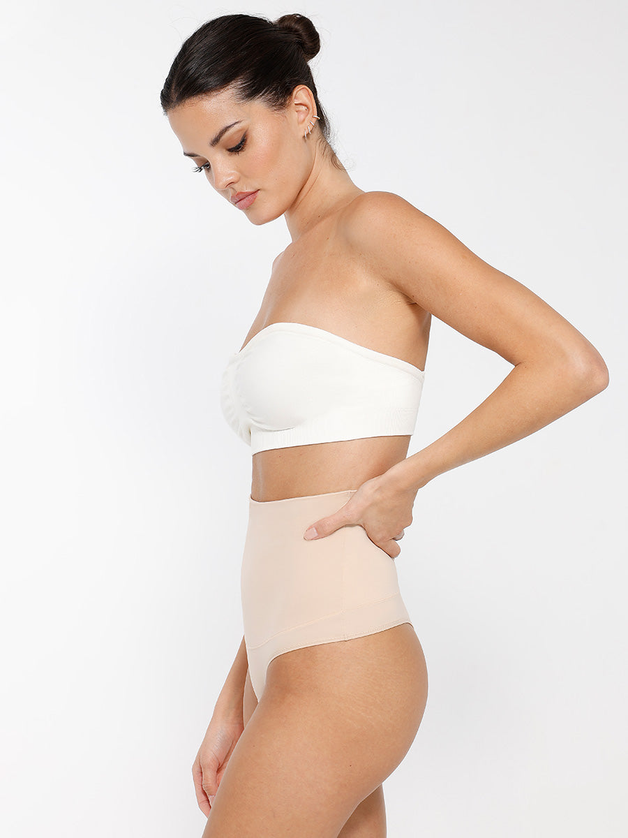 SculptiqStyles™ Seamless Strapless Wireless Bra with Removable Pads