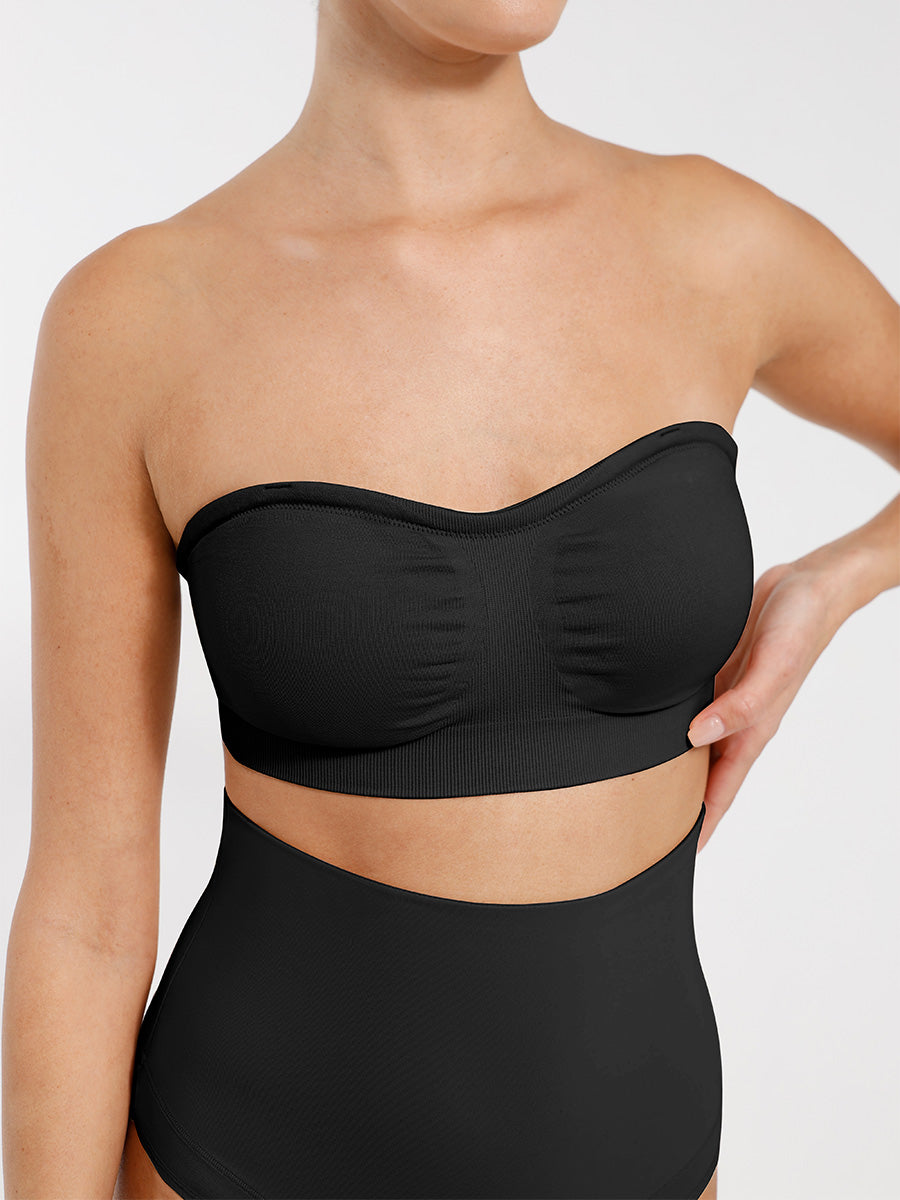 SculptiqStyles™ Seamless Strapless Wireless Bra with Removable Pads