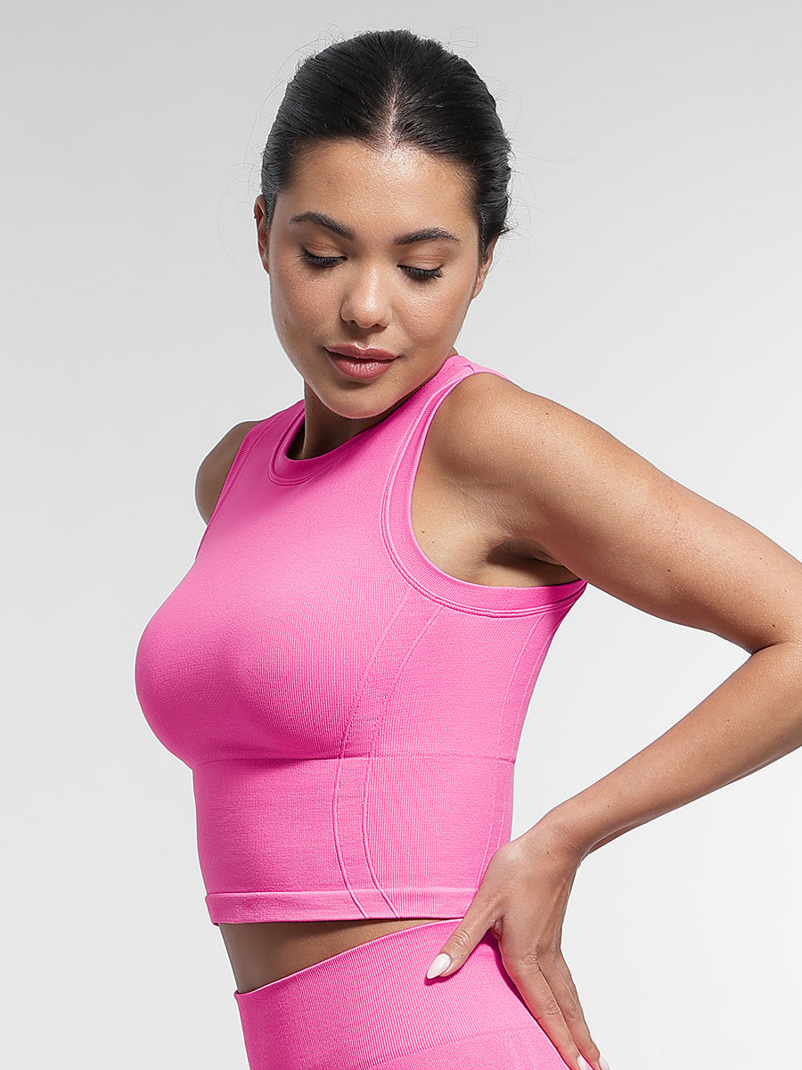 SculptiqStyles™ Seamless Supportive Sports Top with Built-In Bra