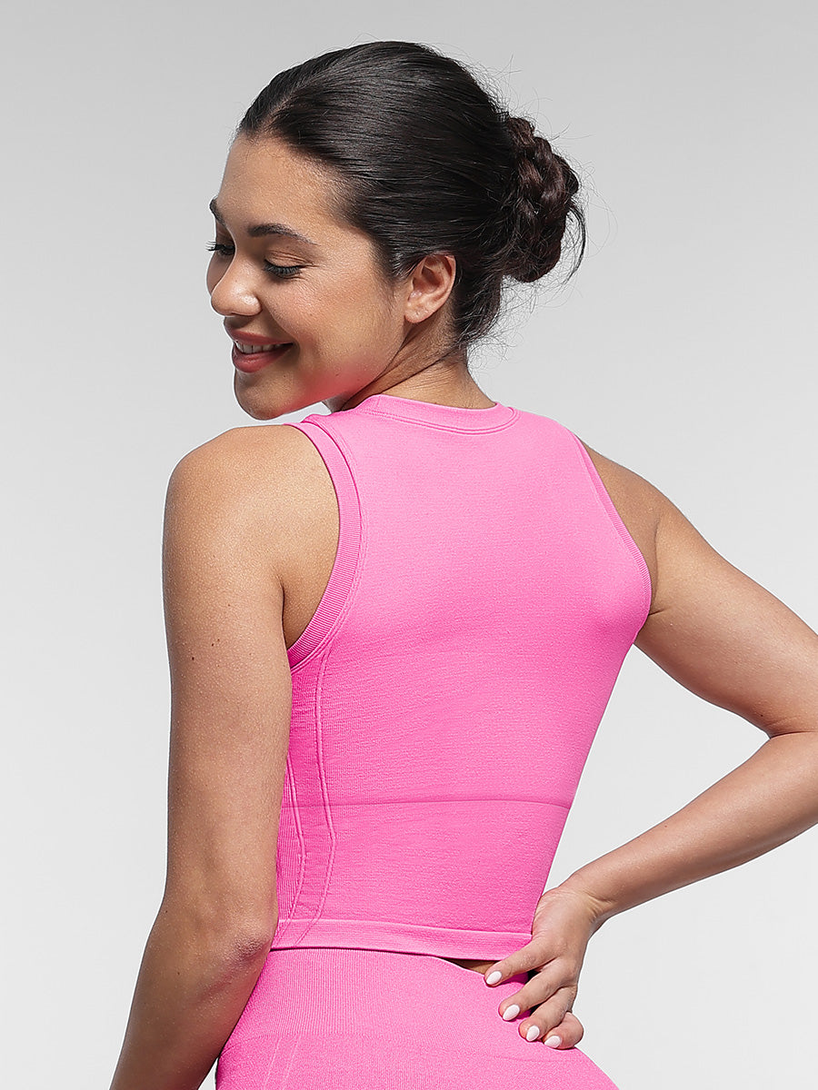 SculptiqStyles™ Seamless Supportive Sports Top with Built-In Bra