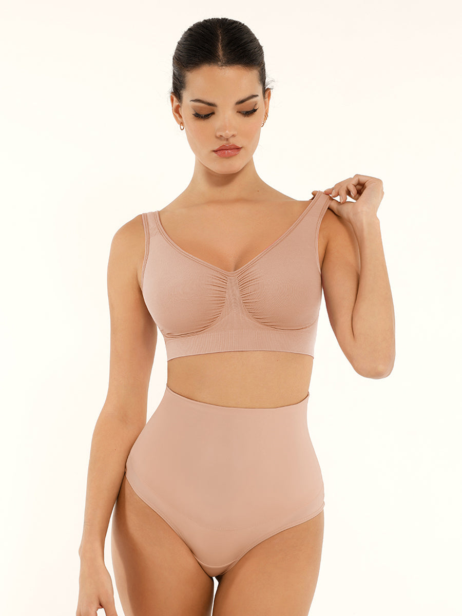 SculptiqStyles™ Seamless Shaping Bra with Bust Support & Wide Back