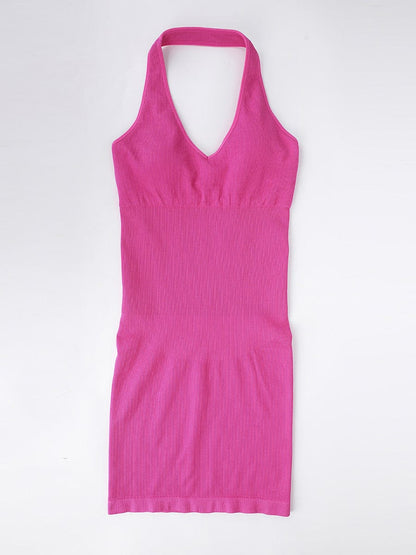 Wholesale Seamless Halter Neck Deep U Outer Wear Shaping Dress