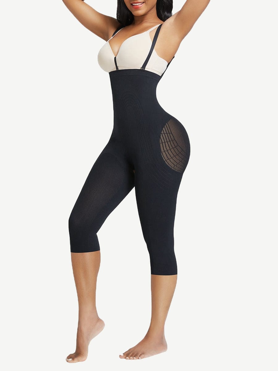 Wholesale Black Plus Size Full Body Shaper With Open Crotch Smooth Silhouette