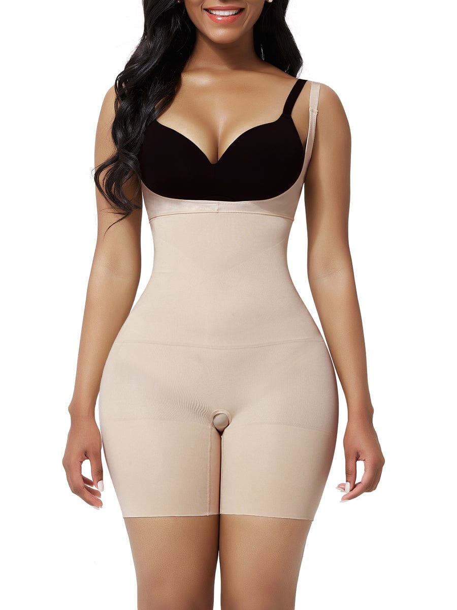 Wholesale Black Open Gusset Seamless Shapewear Bodysuit Hourglass Figure