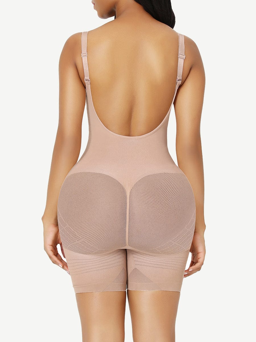 Wholesale Seamless Low Back Full Body Shapewear Mesh Waist Control