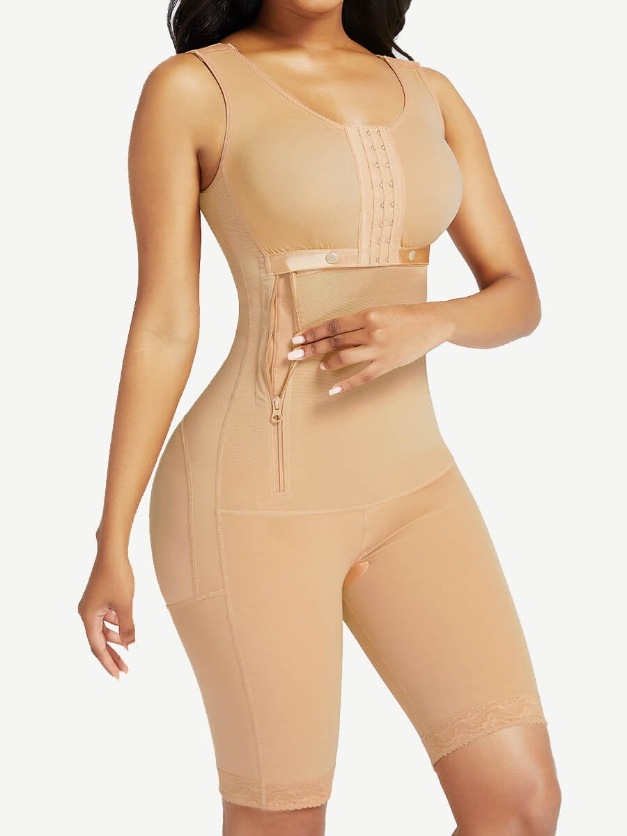 Wholesale 3-Row Hook Tummy Control Butt Lifter Thigh Trimmer Post-surgical Full Body Shaper