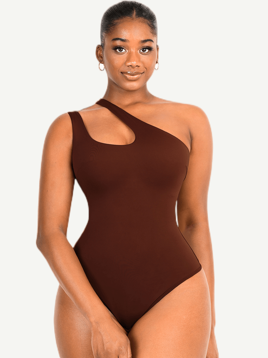 Wholesale One-shoulder Cut Out Shapewear Bodysuit