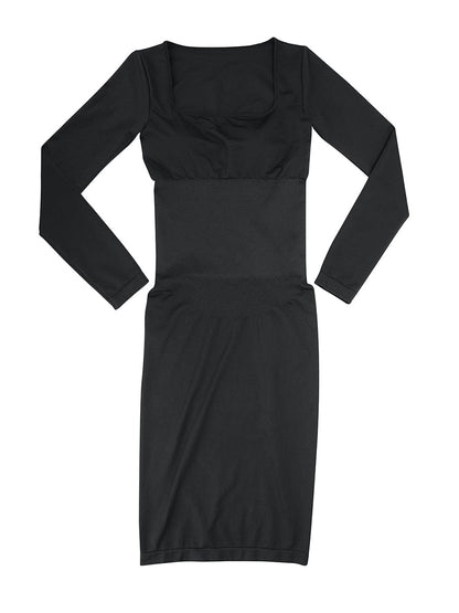 Wholesale Seamless Square Neck Long Sleeve Shaper Dress