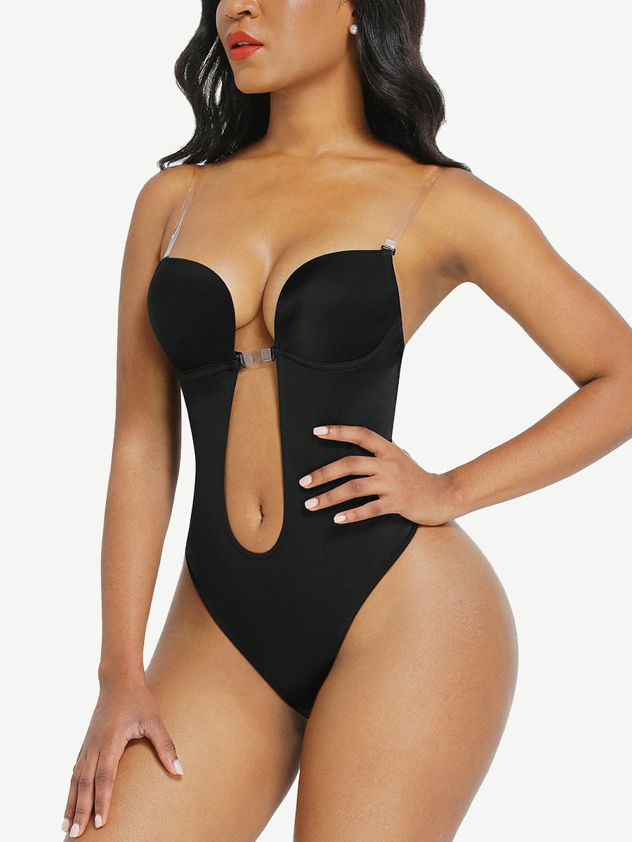 Wholesale High Waist 30D Fabric Tummy Control Bodysuit with Nubuck Shoulder Straps