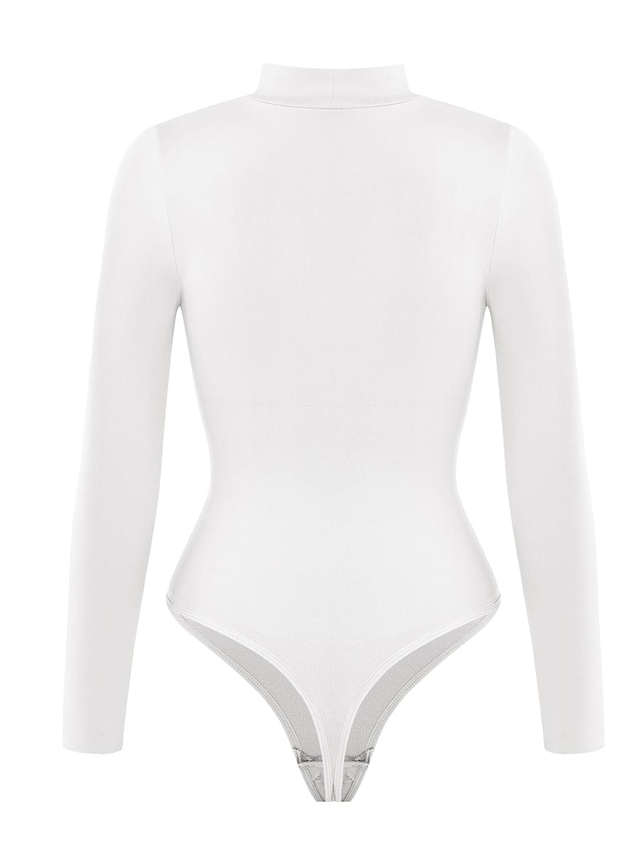 Wholesale Seamless Eco-friendly Turtle Neck Long Sleeve Thong Bodysuit