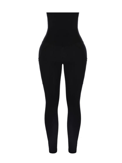 Wholesale Black Shape Leggings High Waist 3 Hooks Pockets Basic Shaping