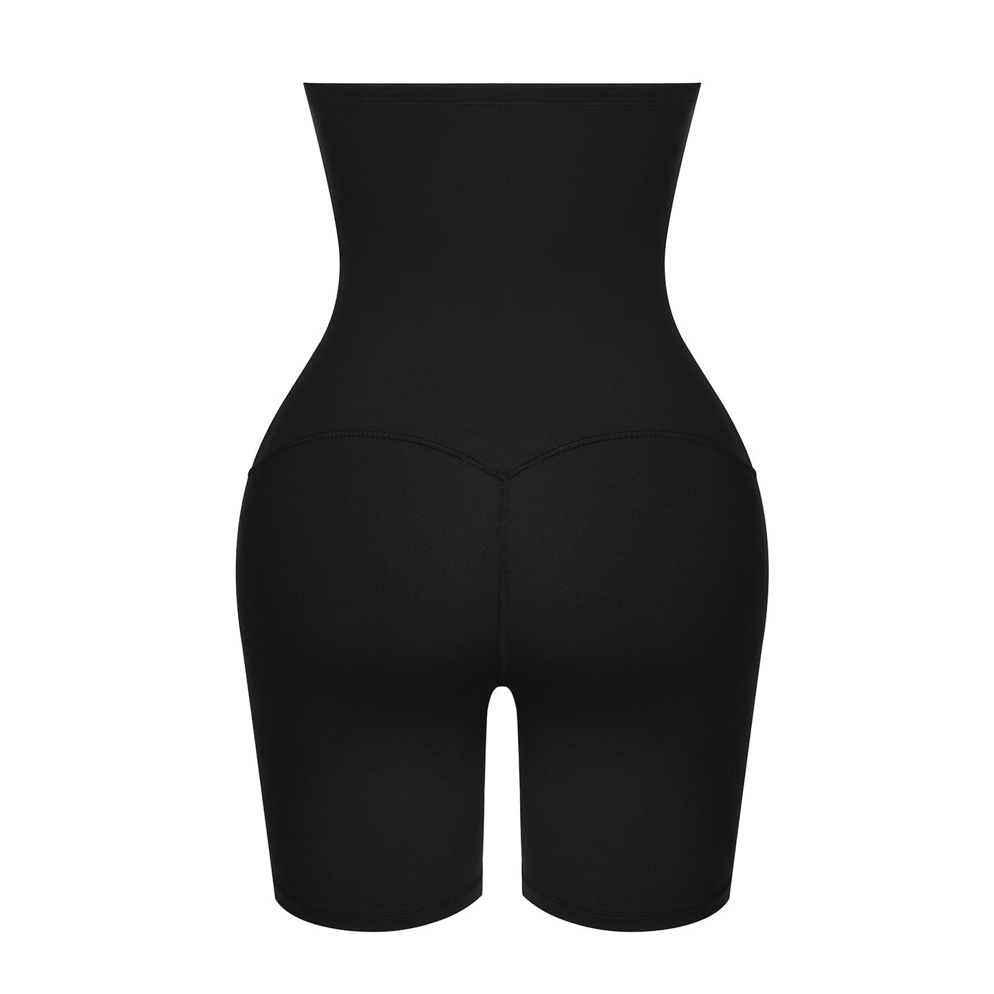 Wholesale Black High Waist 2-In-1 Waist Trainer Shorts Mid-Thigh Slimming Waist