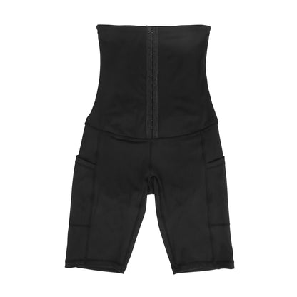 Wholesale Black Knee Length Tummy Control Waist Trainer Shorts Custom Logo