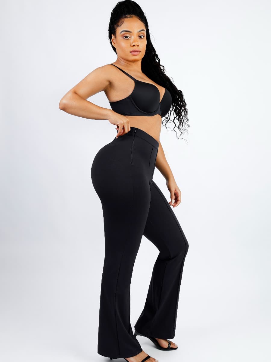 Wholesale High Waist Trimming Tummy Tuck Leg Shaping Flare Pants