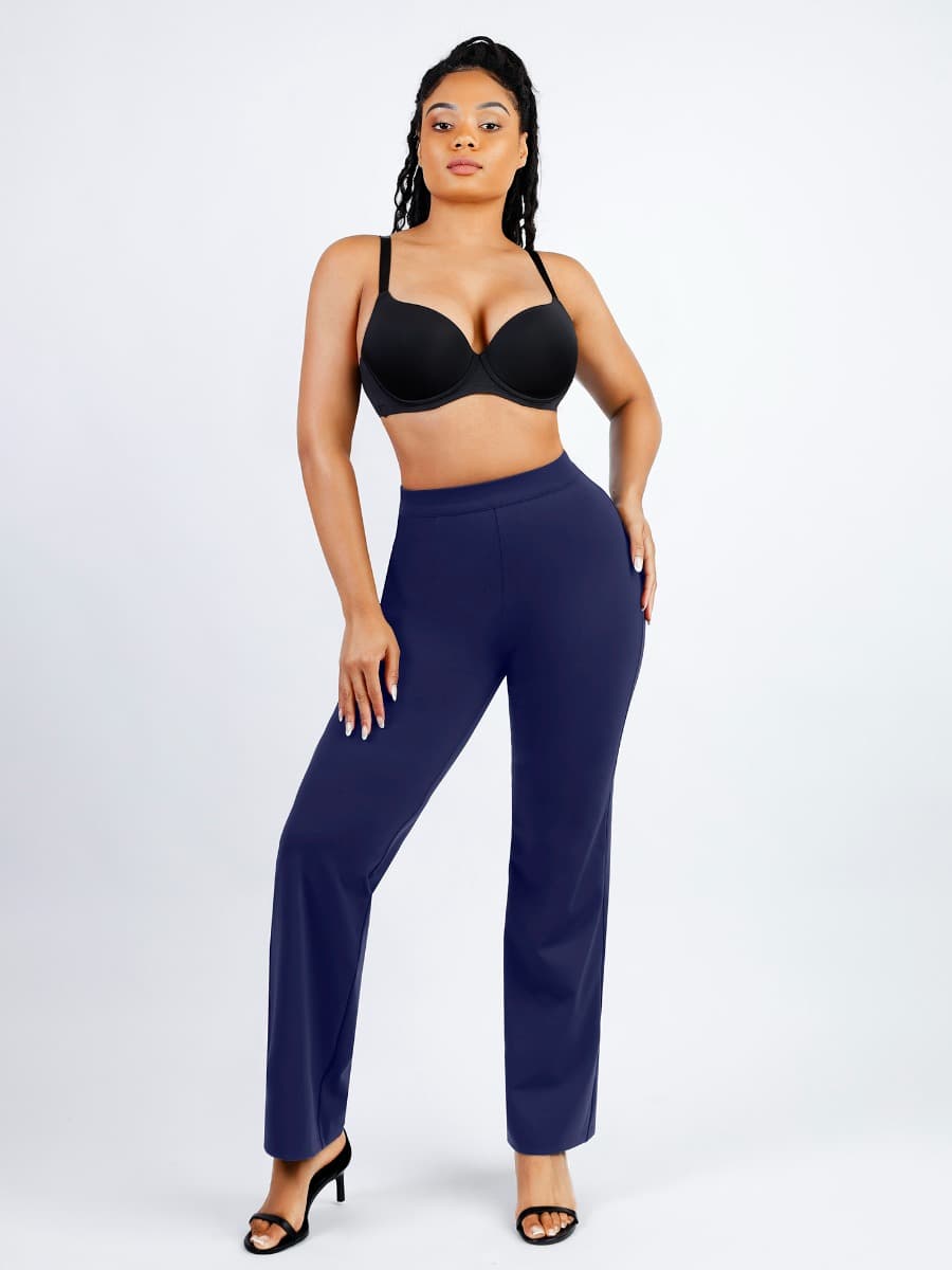 Wholesale Waist Trimming Straight-leg pants with Built-in Shaping Shorts